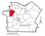 Map of Redstone Township, Fayette County, Pennsylvania Highlighted